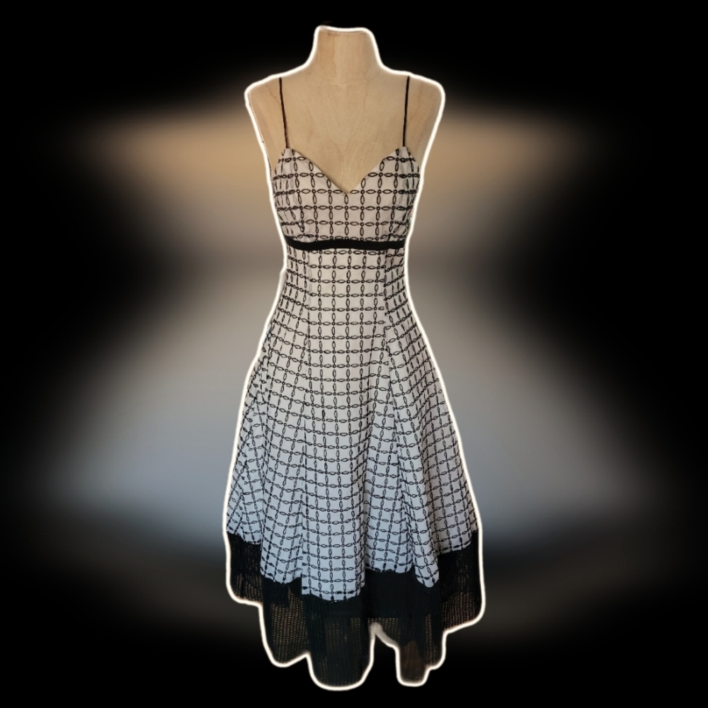 NWT Tracy Reese Fit and Flare Women's Dress Size 2 White Black